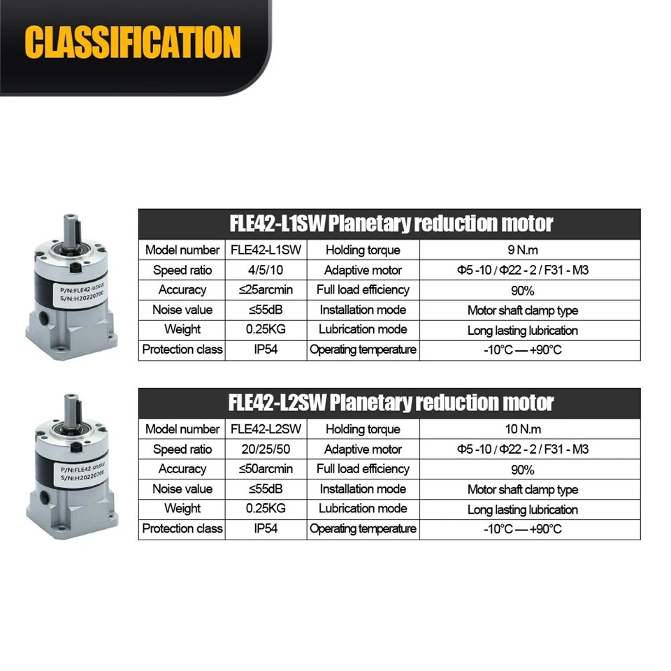 FLE42 Mini Planetary Gearbox For 42 mm Stepper Motors factory